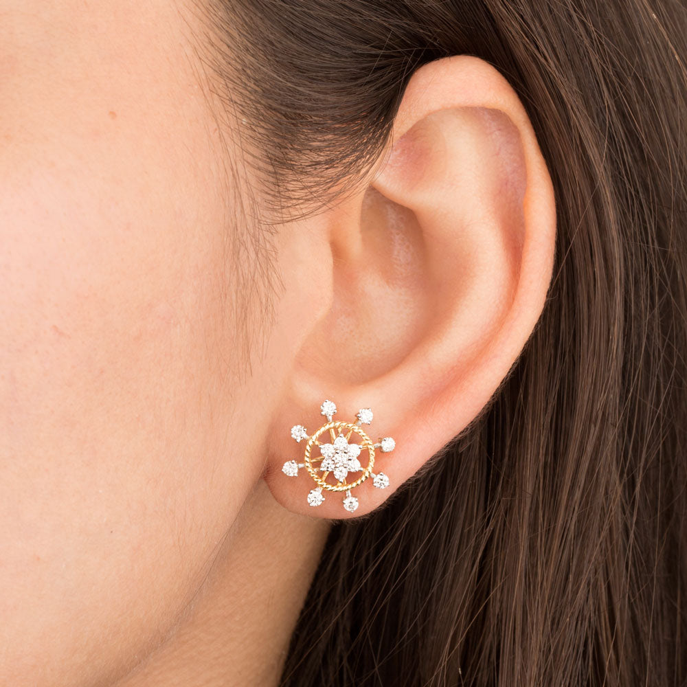 14K Yellow Gold Diamond Earrings - 0.64ct VVS-VS-GH