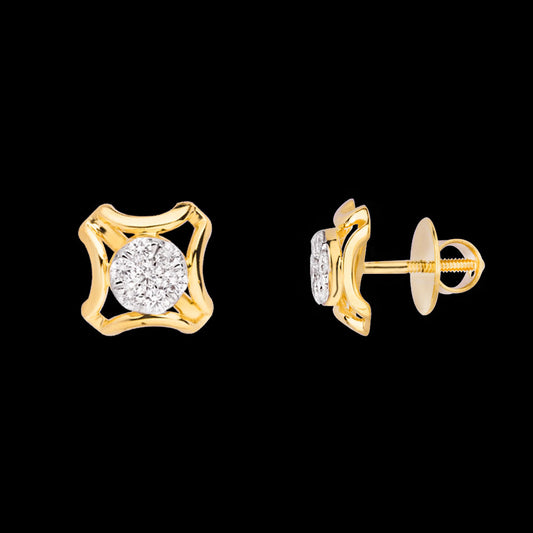 18K Yellow Gold Diamond Earrings - 0.523ct VVS-VS-HI