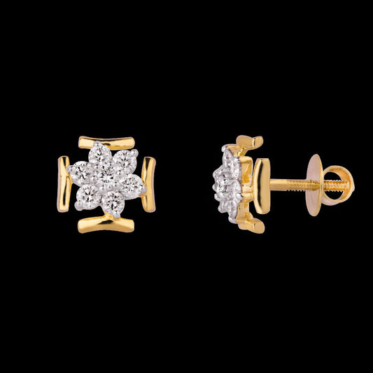 14K Yellow Gold Diamond Earrings - 0.571ct VVS-VS-GH