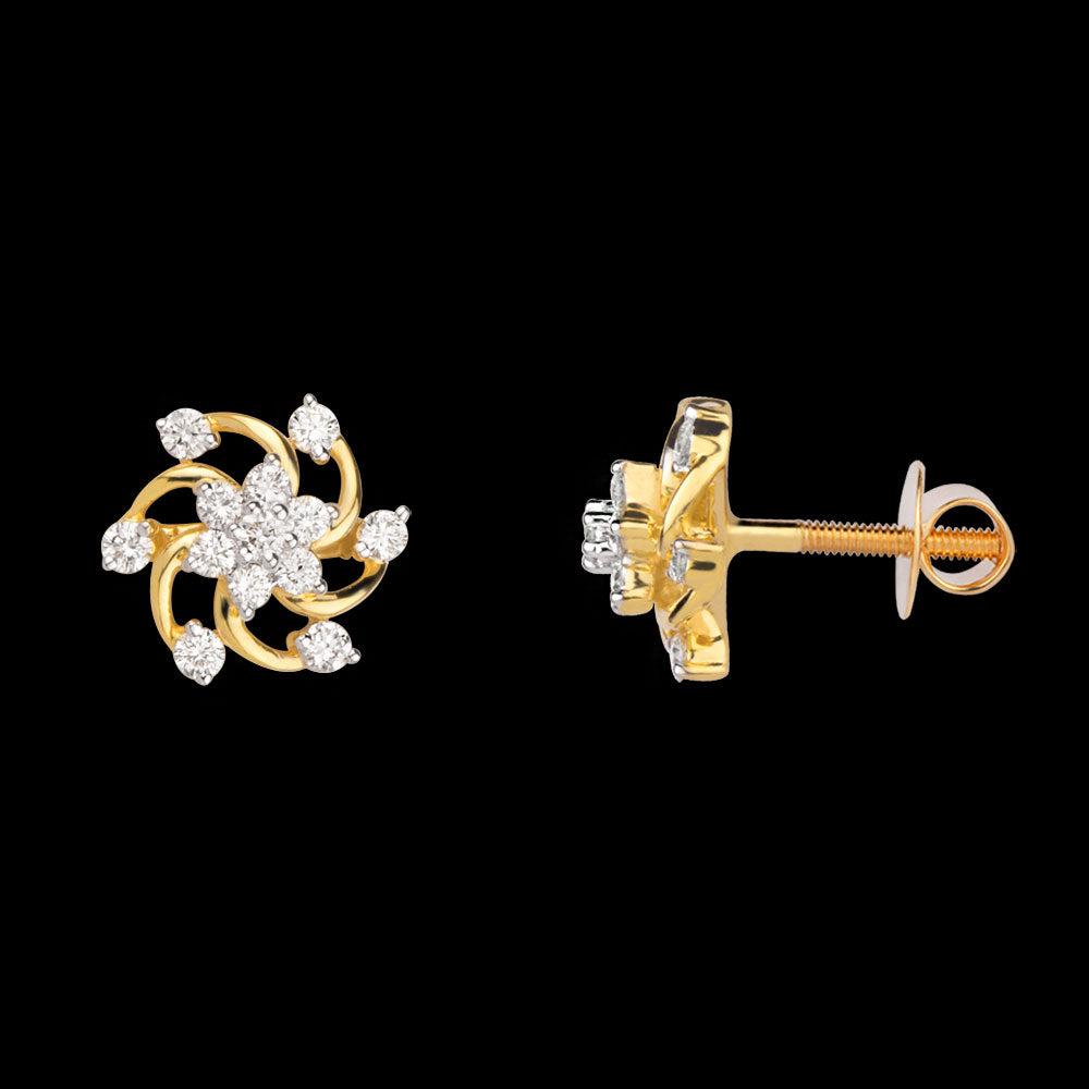 14K Yellow Gold Diamond Earrings - 0.5ct VVS-VS-HI