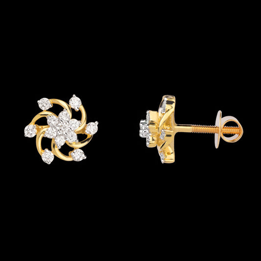 14K Yellow Gold Diamond Earrings - 0.5ct VVS-VS-HI