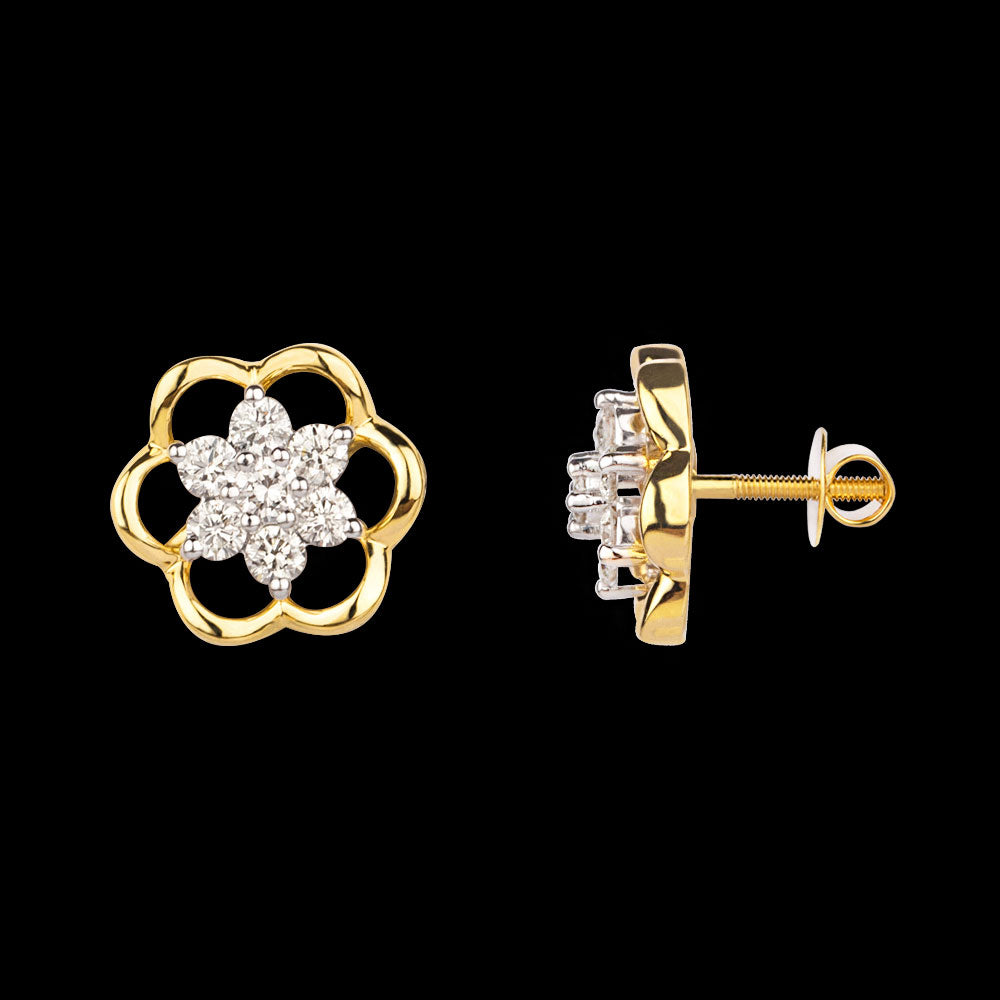 18K Yellow Gold Diamond Earrings - 0.426ct VVS-VS-JK