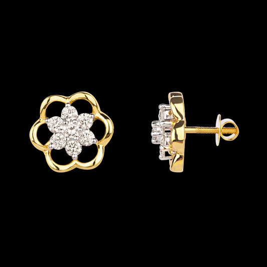 18K Yellow Gold Diamond Earrings - 0.426ct VVS-VS-JK