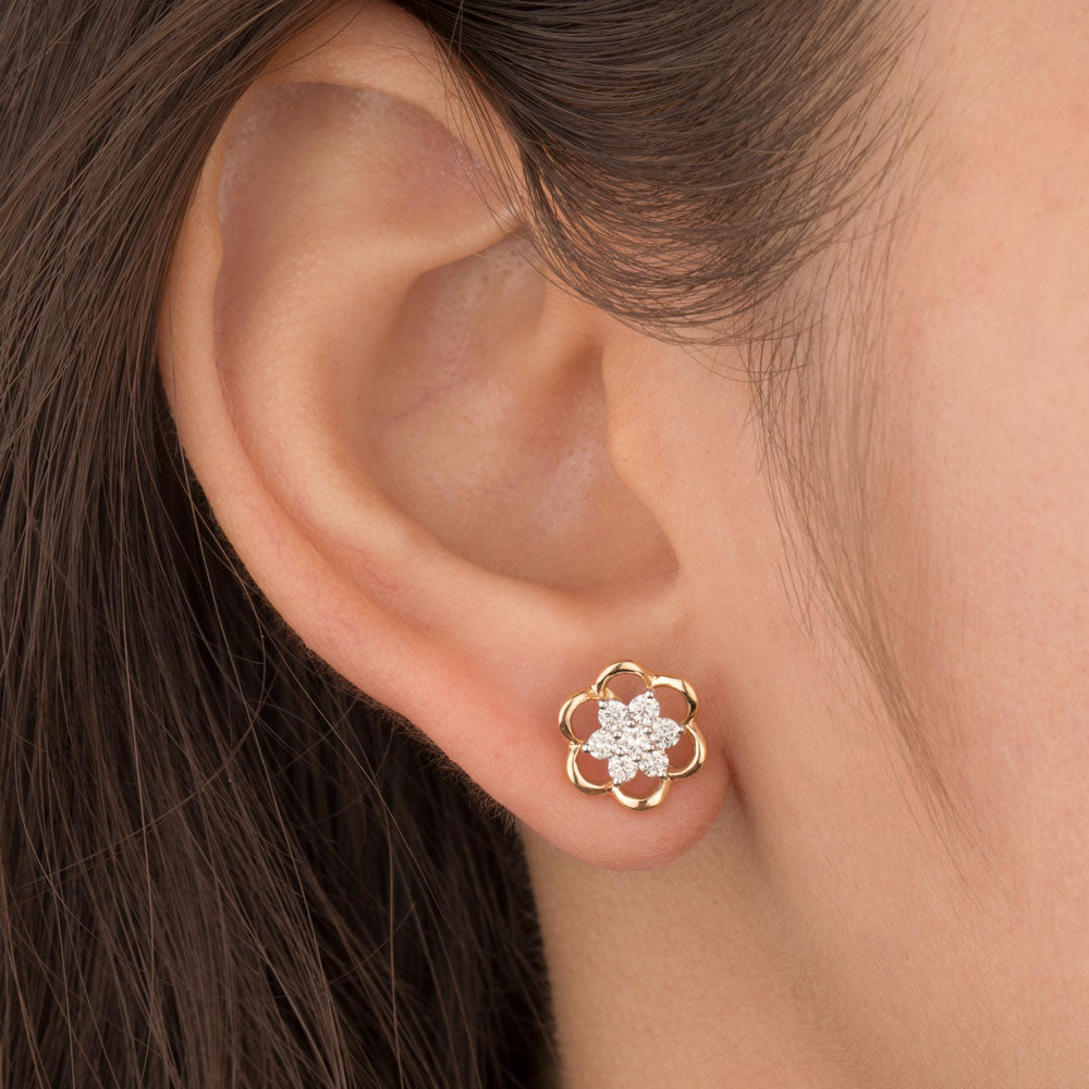 18K Yellow Gold Diamond Earrings - 0.426ct VVS-VS-JK