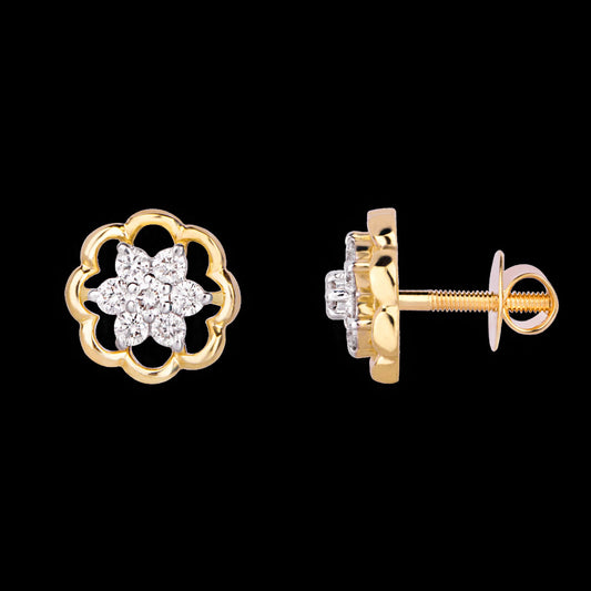 18K Yellow Gold Diamond Earrings - 0.29ct VVS-VS-HI