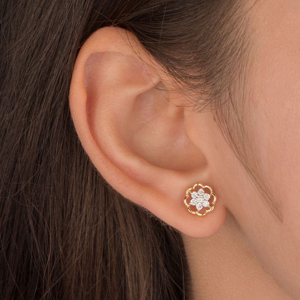 18K Yellow Gold Diamond Earrings - 0.29ct VVS-VS-HI