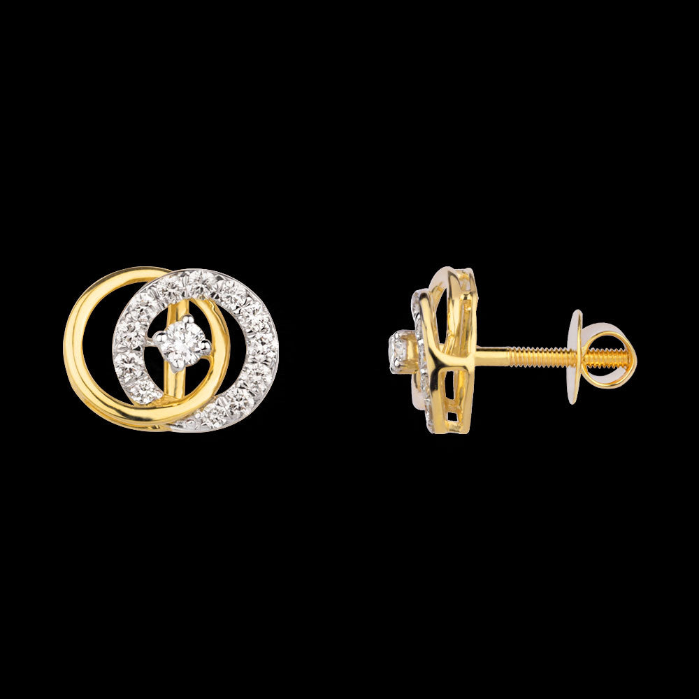 18K Yellow Gold Diamond Earrings - 0.59ct VVS-VS-GH