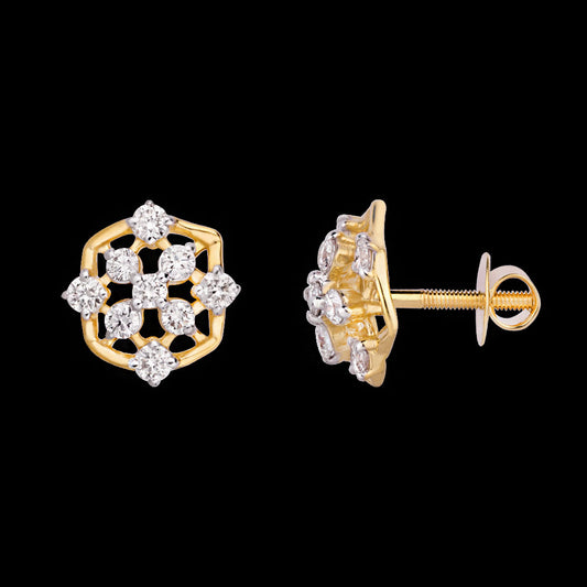 18K Yellow Gold Diamond Earrings - 0.541ct VVS-VS-HI