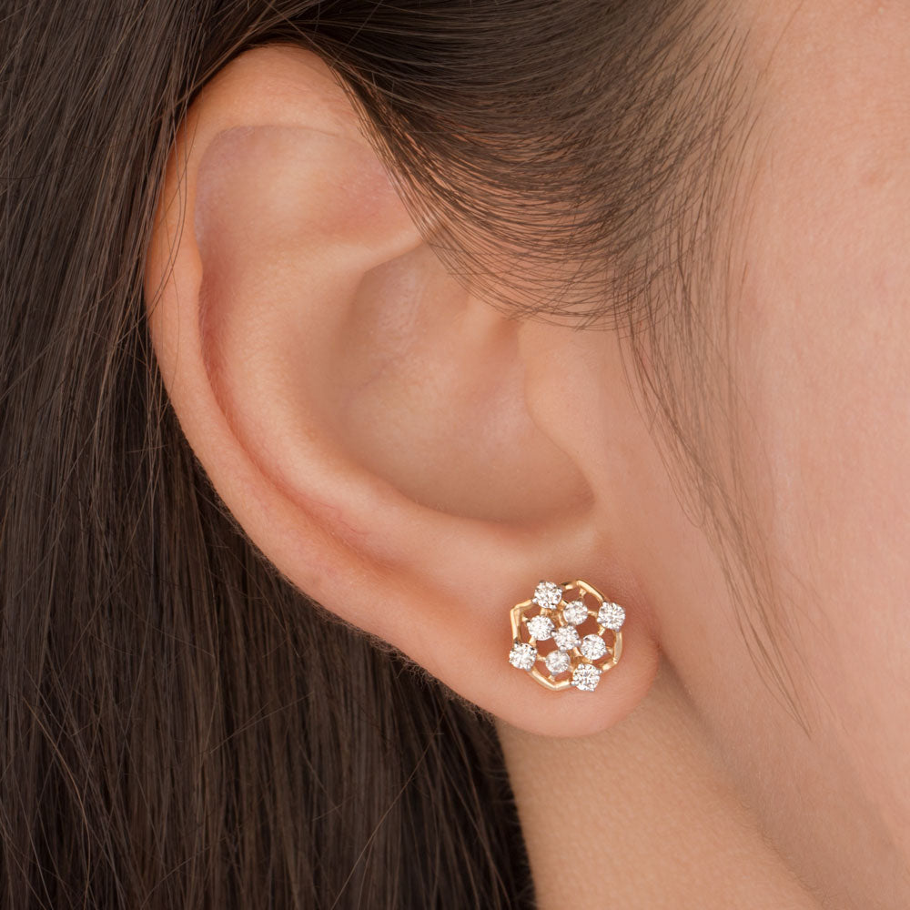 18K Yellow Gold Diamond Earrings - 0.541ct VVS-VS-HI