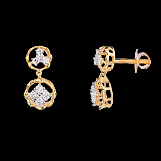 18K Yellow Gold Diamond Earrings - 0.399ct VVS-VS-HI