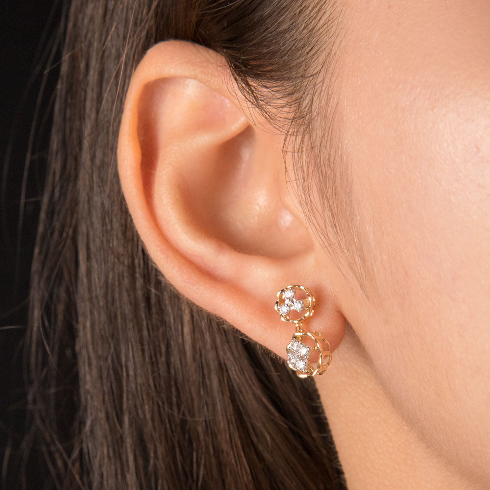 18K Yellow Gold Diamond Earrings - 0.399ct VVS-VS-HI