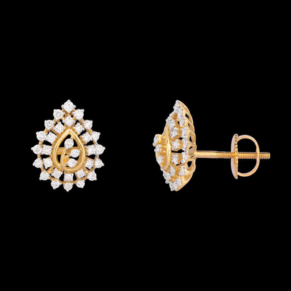14K Yellow Gold Diamond Earrings - 1.278ct VVS-VS-HI