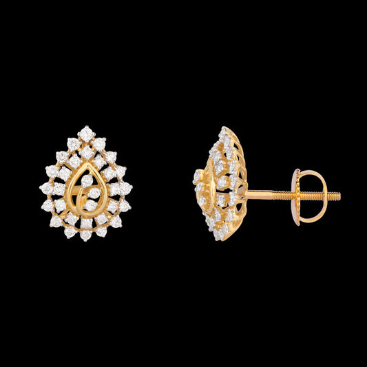 14K Yellow Gold Diamond Earrings - 1.278ct VVS-VS-HI