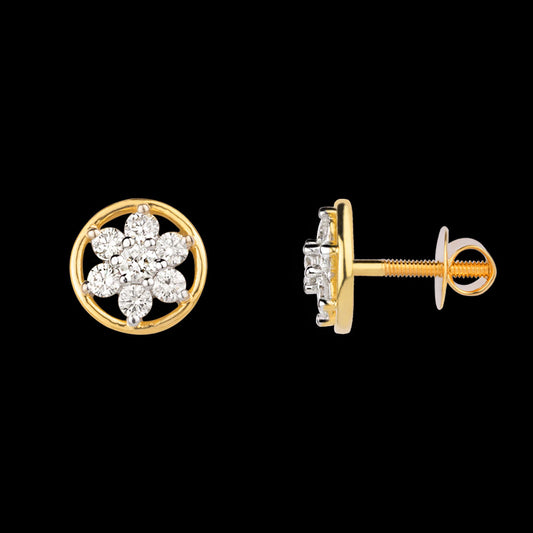 18K Yellow Gold Diamond Earrings - 0.511ct VS-GH