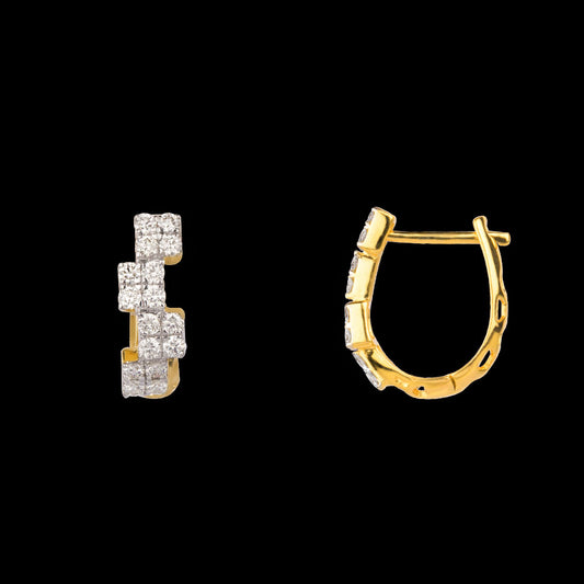 18K Yellow Gold Diamond Earrings - 0.913ct VVS-VS-JK