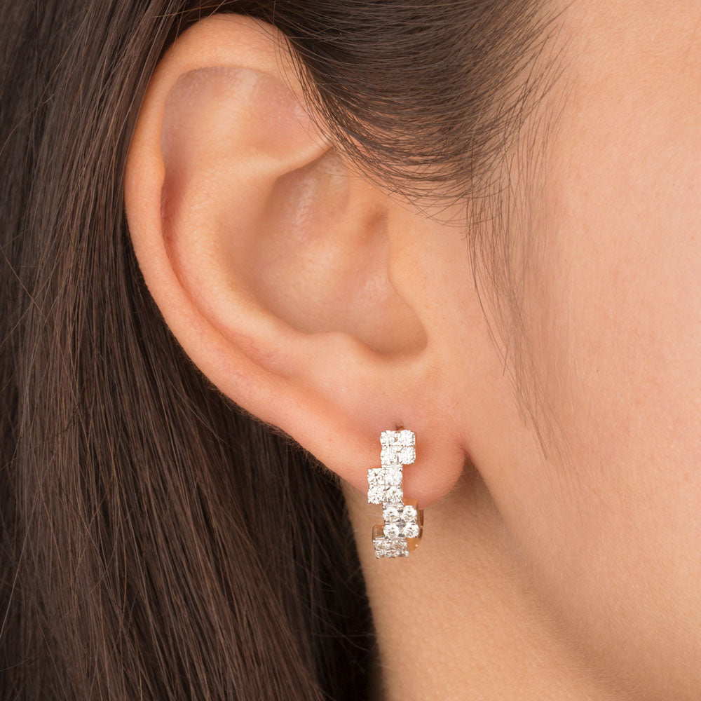 18K Yellow Gold Diamond Earrings - 0.913ct VVS-VS-JK