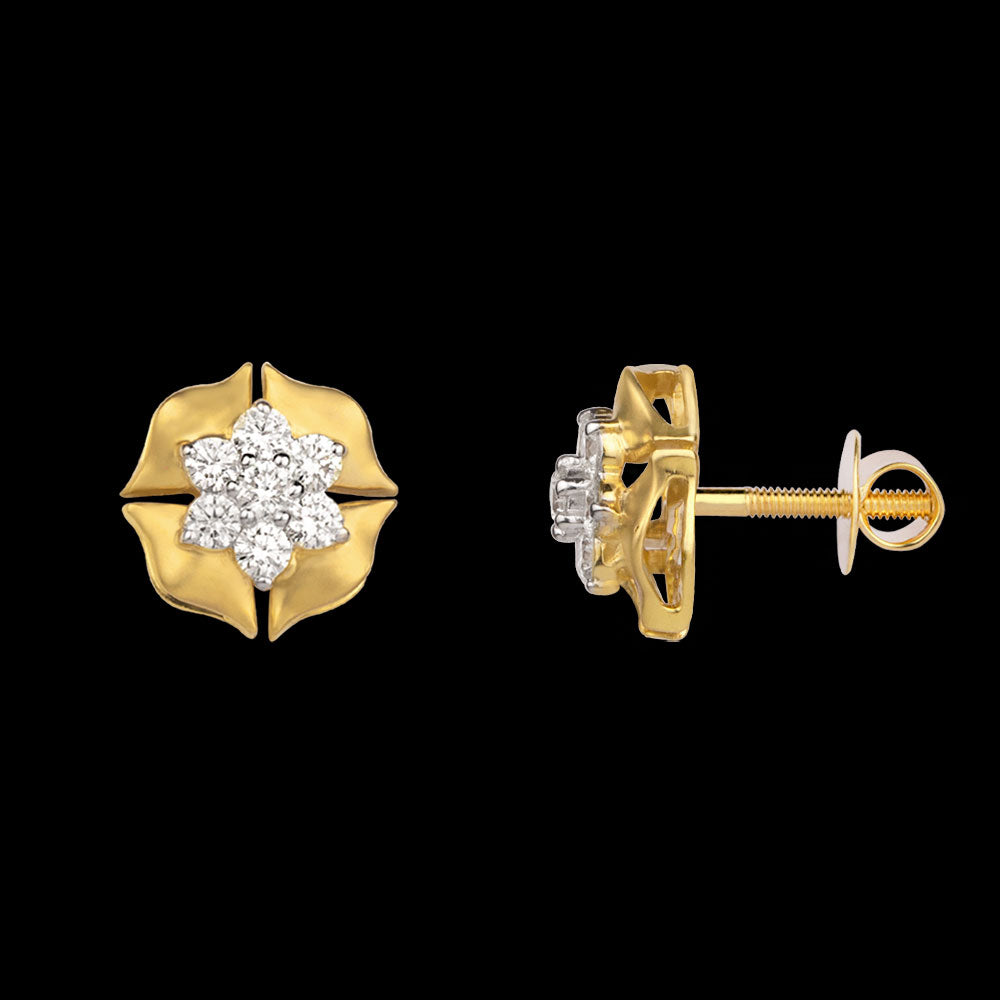 18K Yellow Gold Diamond Earrings - 0.565ct VVS-VS-KL