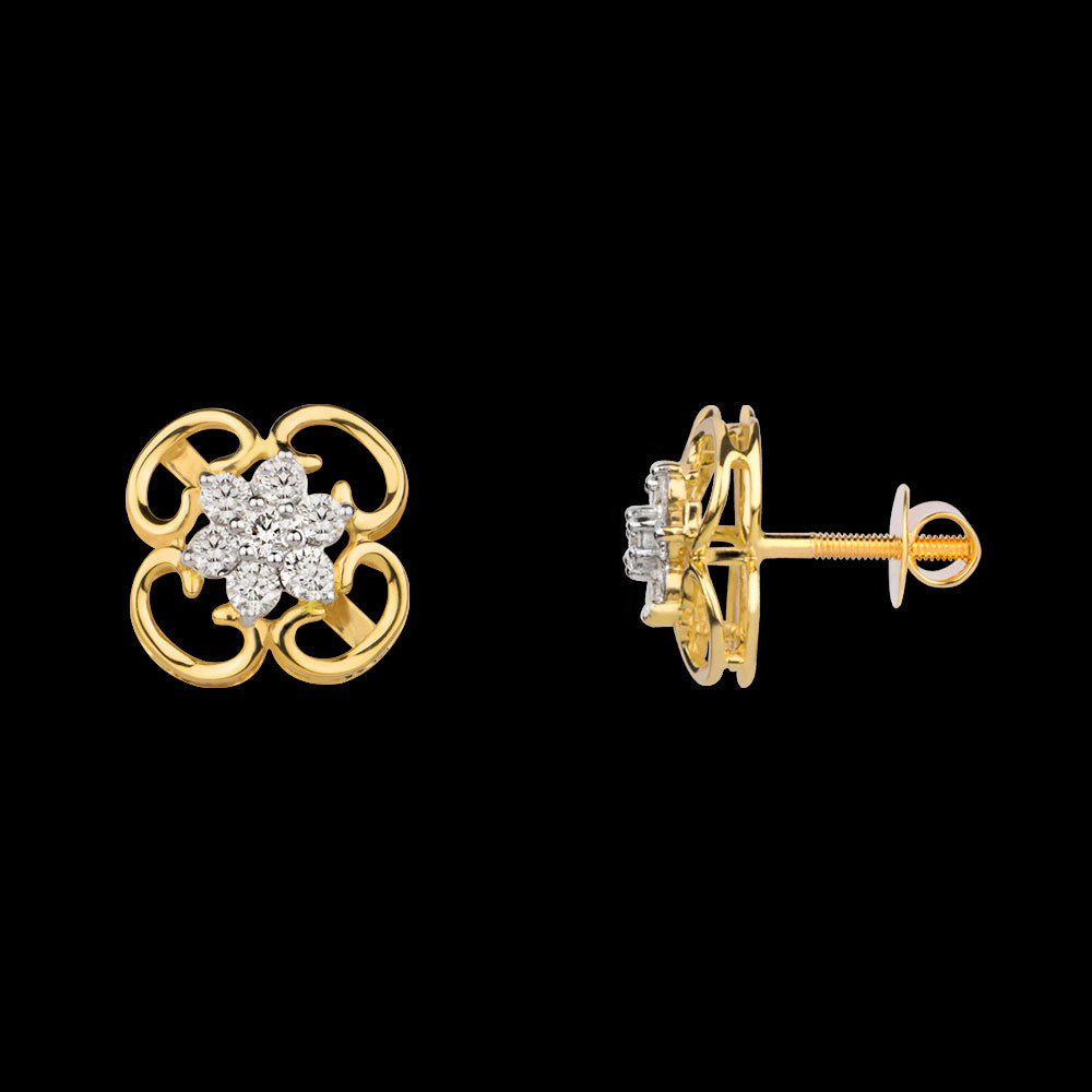 14K Yellow Gold Diamond Earrings - 0.59ct VVS-VS-JK