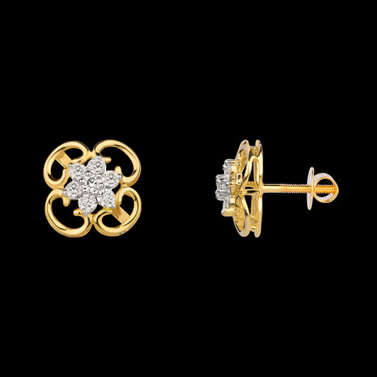 14K Yellow Gold Diamond Earrings - 0.59ct VVS-VS-JK
