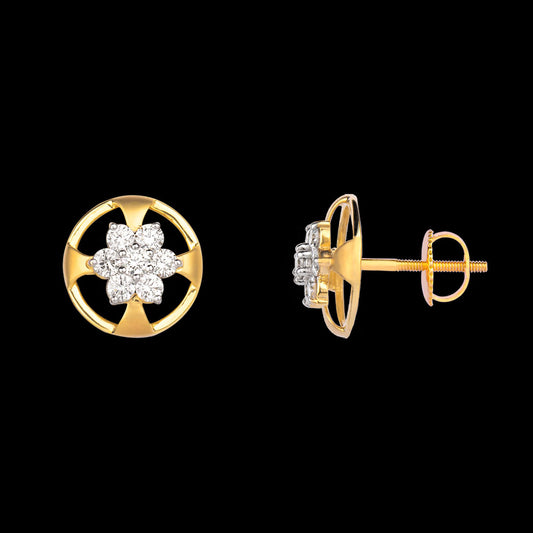 14K Yellow Gold Diamond Earrings - 0.9ct VVS-VS-GH