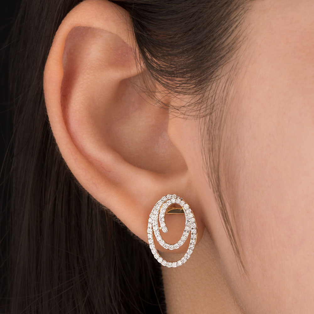 14K Yellow Gold Diamond Earrings - 0.633ct VS-SI-FG