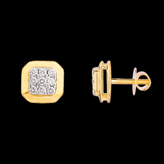 18K Yellow Gold Diamond Earrings - 0.392ct VVS-VS-HI