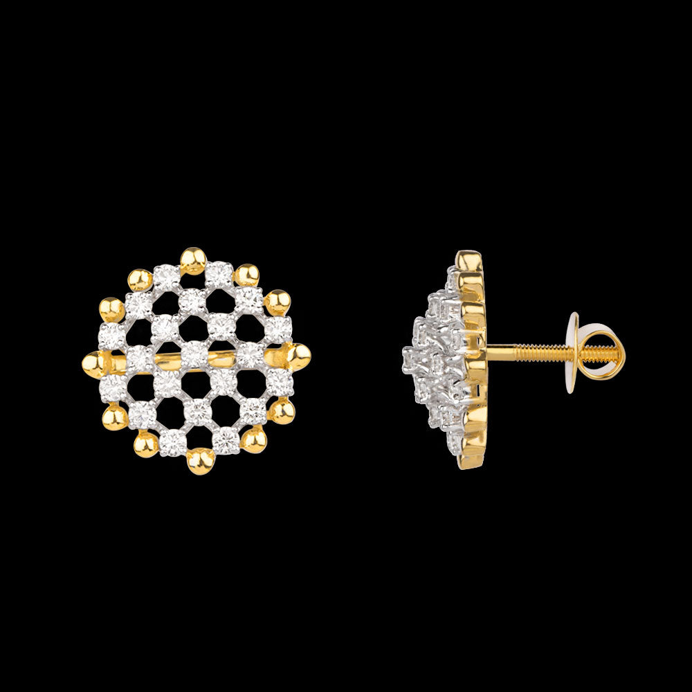 18K Yellow Gold Diamond Earrings - 1.064ct VVS-VS-IJK