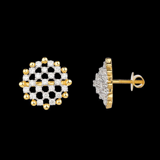 18K Yellow Gold Diamond Earrings - 1.064ct VVS-VS-IJK