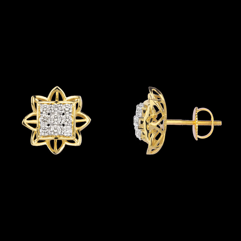 18K Yellow Gold Diamond Earrings - 0.7ct VVS-VS-JK