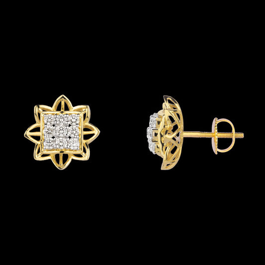 18K Yellow Gold Diamond Earrings - 0.7ct VVS-VS-JK