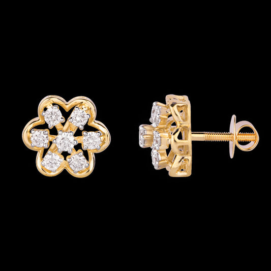 18K Rose Gold Diamond Earrings - 0.483ct VVS-VS-HI