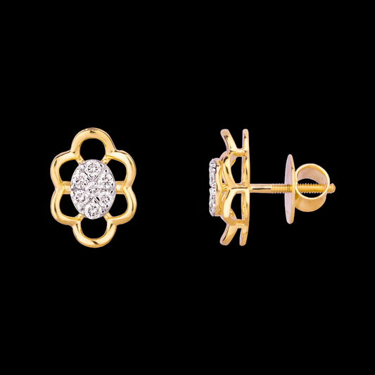 18K Yellow Gold Diamond Earrings - 0.3ct VVS-VS-HI