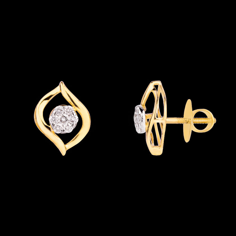 18K Yellow Gold Diamond Earrings - 0.297ct VVS-VS-GH