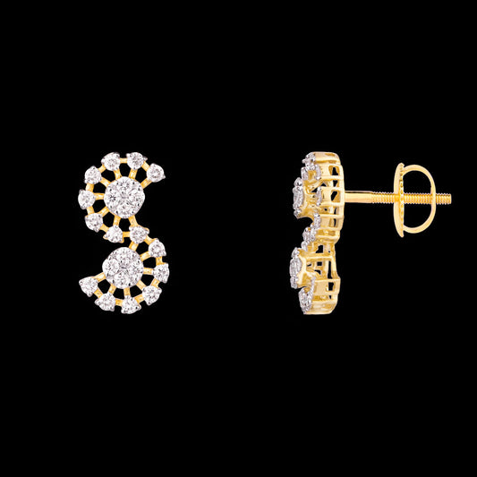 18K Yellow Gold Diamond Earrings - 0.803ct VVS-VS-GH