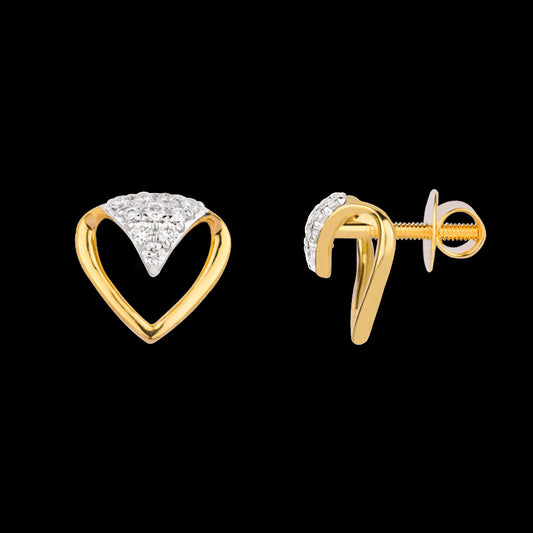 18K Yellow Gold Diamond Earrings - 0.092ct VS-SI-FG