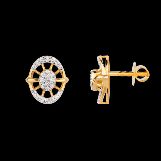 18K Yellow Gold Diamond Earrings - 0.252ct VS-SI-FG