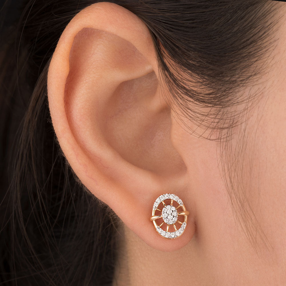 18K Yellow Gold Diamond Earrings - 0.252ct VS-SI-FG