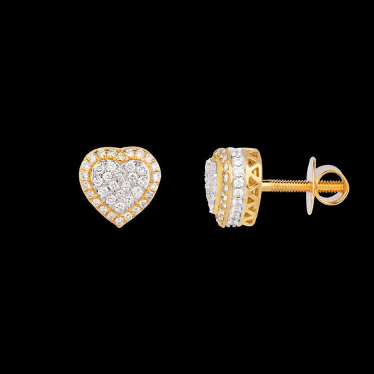 18K Yellow Gold Diamond Earrings - 0.596ct VS-SI-FG