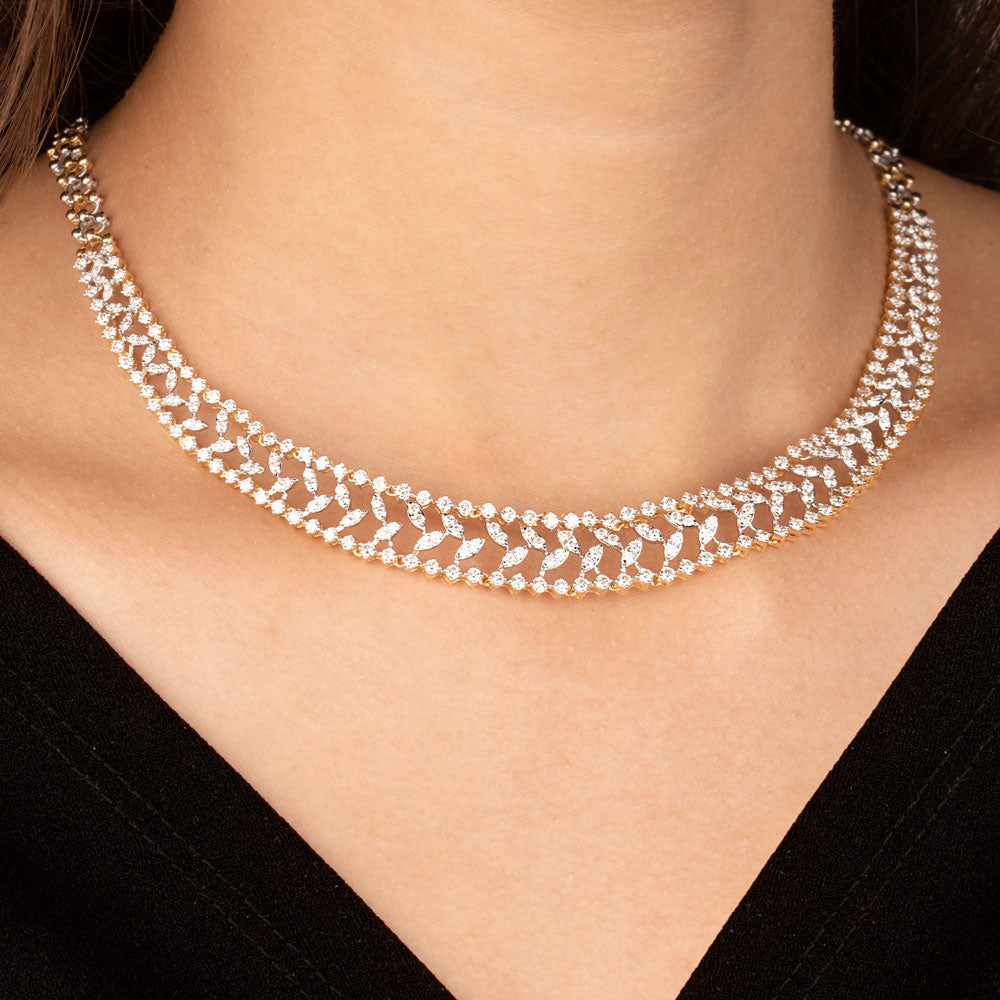 14K Yellow Gold Diamond Necklace - 5.27ct VVS-VS-HI