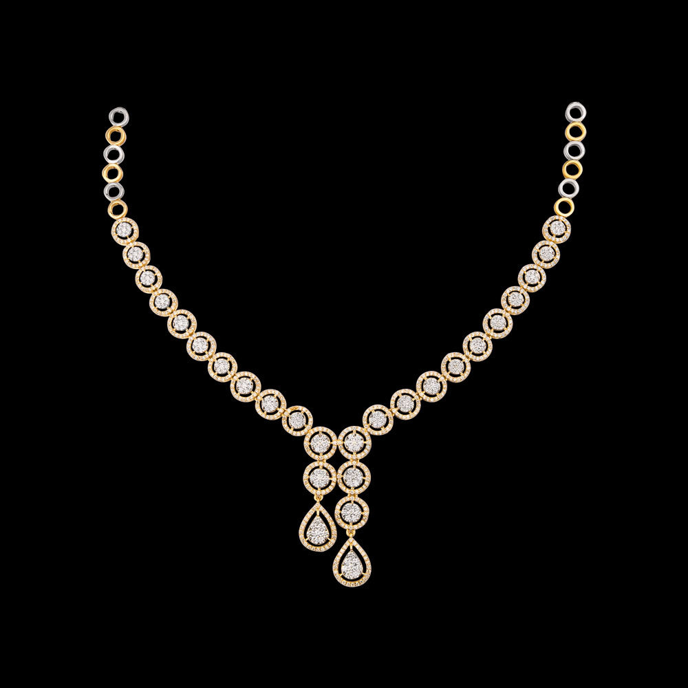18K Yellow Gold Diamond Necklace - 5.36ct VVS-VS-HI