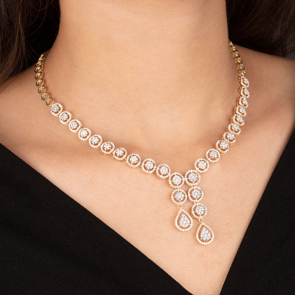 18K Yellow Gold Diamond Necklace - 5.36ct VVS-VS-HI