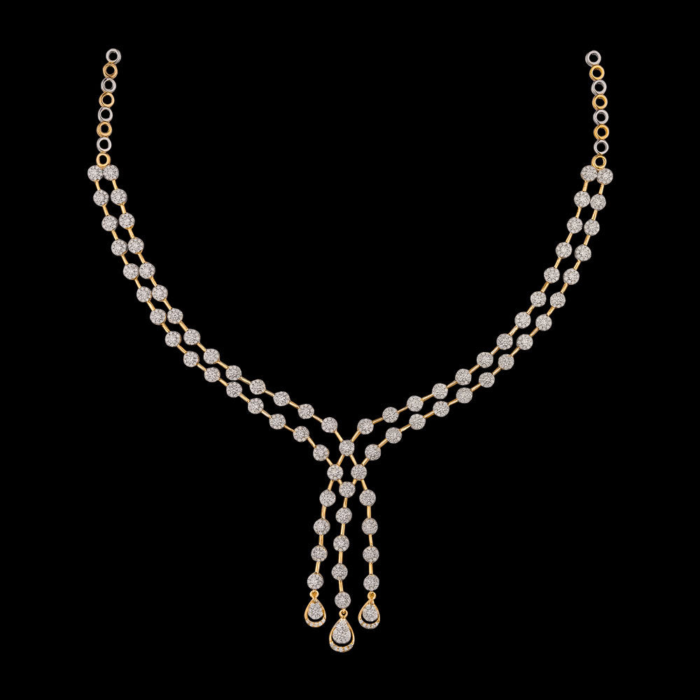 18K Yellow Gold Diamond Necklace - 4.59ct VVS-VS-HI
