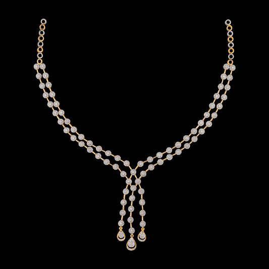 18K Yellow Gold Diamond Necklace - 4.59ct VVS-VS-HI