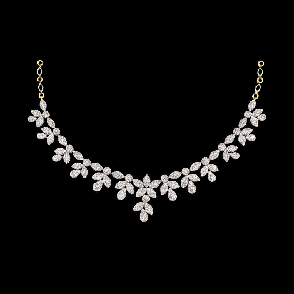18K Yellow Gold Diamond Necklace - 8.3ct VVS-VS-GH