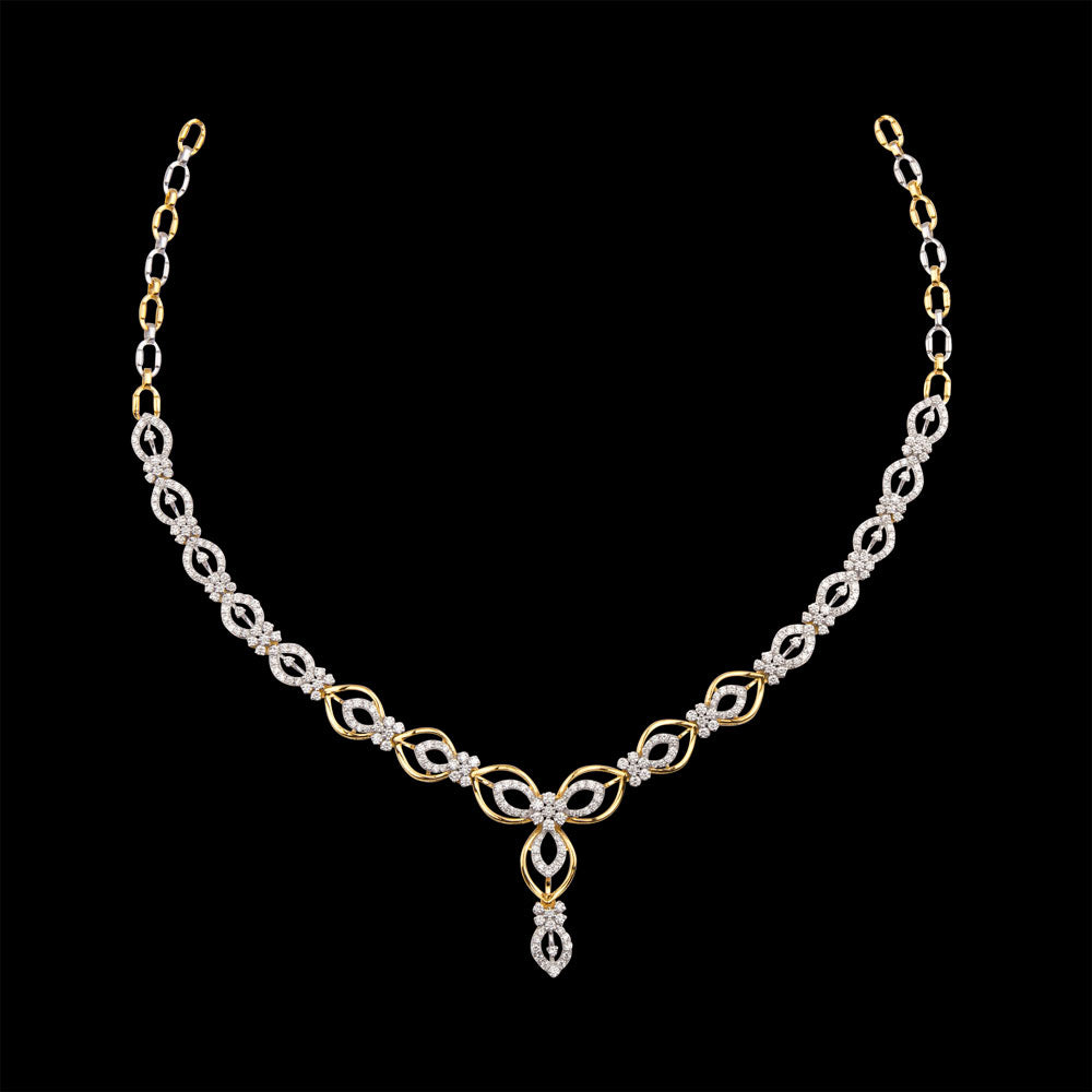 18K Yellow Gold Diamond Necklace - 3.15ct VVS-VS-GH