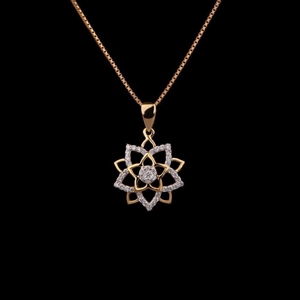 14K Yellow Gold Diamond Pendant - 0.3ct VVS-VS-GH