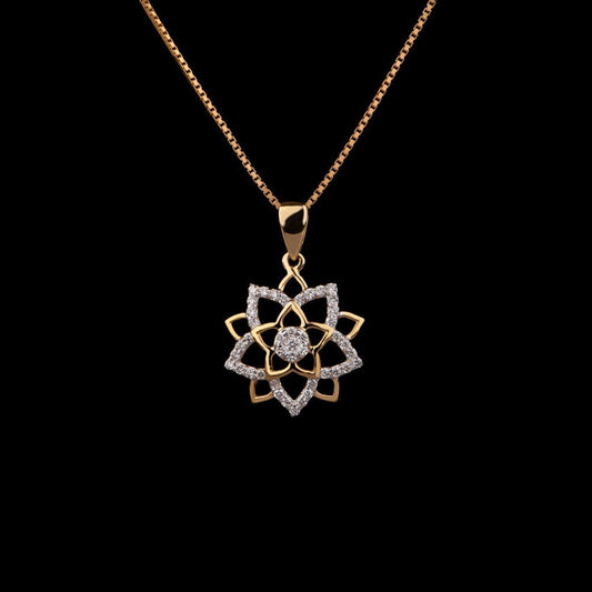 14K Yellow Gold Diamond Pendant - 0.3ct VVS-VS-GH
