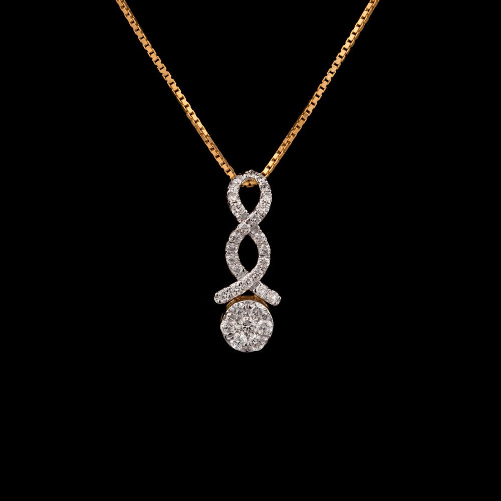 14K Yellow Gold Diamond Pendant - 0.49ct VVS-VS-GH