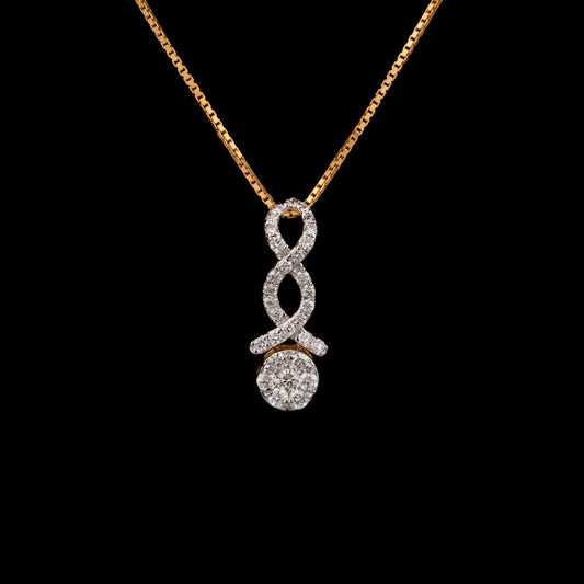 14K Yellow Gold Diamond Pendant - 0.49ct VVS-VS-GH