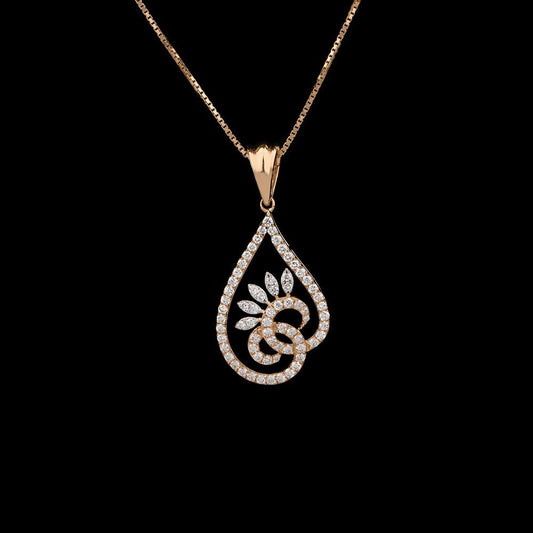 14K Yellow Gold Diamond Pendant - 0.91ct VVS-VS-GH